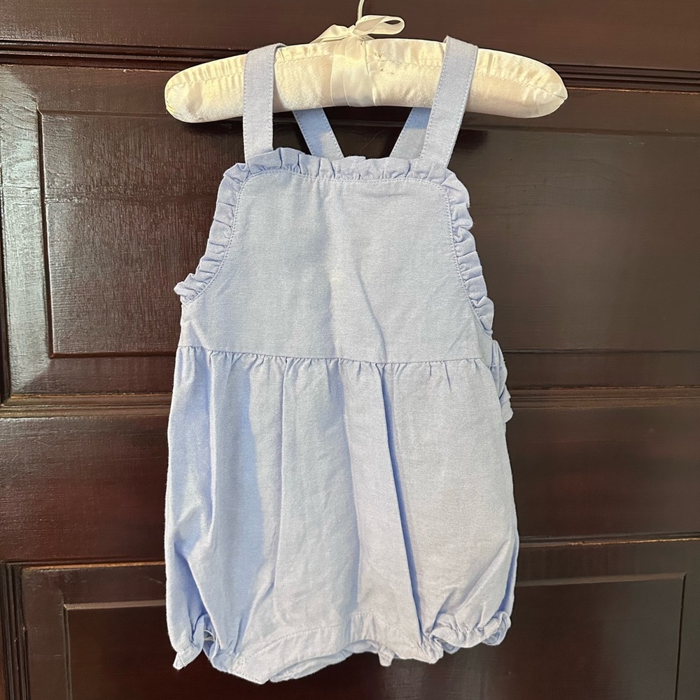 Janie and Jack Blue Jumpsuit with Classic Bubble Design